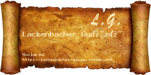 Lackenbacher Győző névjegykártya
